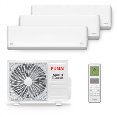Мультисплит система на 3 комнаты Funai RAMI-SM25HP.D04/S x 3 / RAMI-3OR70HP.D06/U LP
