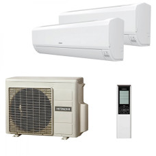 Мультисплит система на 2 комнаты Hitachi RAK-25RPE x 2 / RAM-40NP2E