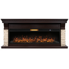 Каминокомплект: Очаг Royal Thermo Aurora RTFP/P-AR60LS, портал Michigan 60, камень мол., шп. тем.дуб