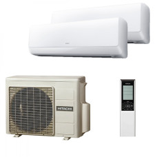 Мультисплит система на 2 комнаты Hitachi RAK-25RXE x 2 / RAM-40NP2E