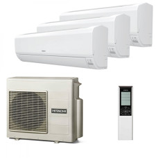 Мультисплит система на 3 комнаты Hitachi RAK-18RPE x 3 / RAM-53NP3E