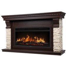 Каминокомплект: Очаг Electrolux EFP/P-3620LS, портал Michigan 42/40/36, камень молочный, шпон темный