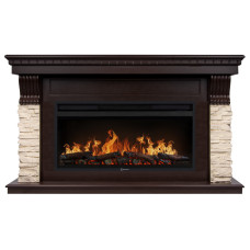 Каминокомплект: Очаг Electrolux EFP/P-3620LS, портал Michigan 42/40/36, камень молочный, шпон темный